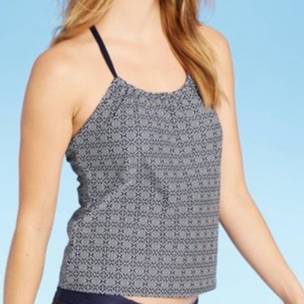 Kona Sol Racerback Tankini Top- Navy Blue - Small